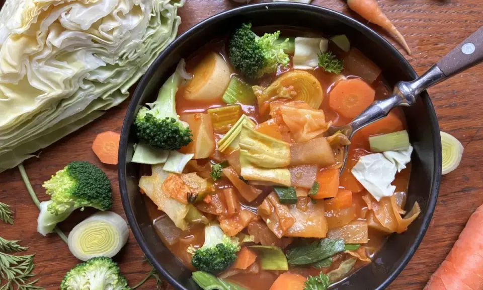 Herzhaftes Kohlsuppe Rezept mit viel Gemüse wie Kohl, Karotten, Lauch und Brokkoli. Ein gesundes und wärmendes Gericht.