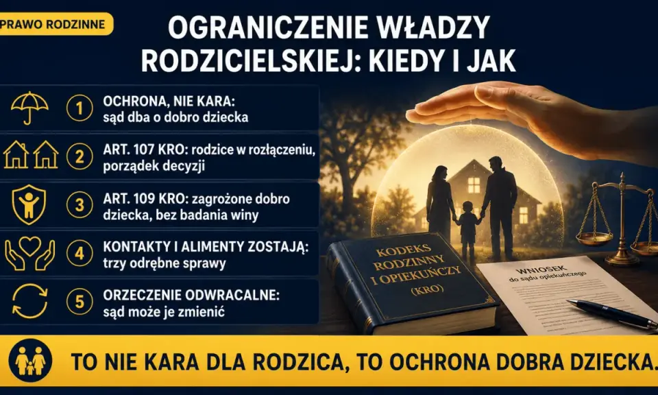 Ograniczenie władzy rodzicielskiej to ochrona dobra dzieci, nie kara. Sąd dba o dzieci, a orzeczenia mogą być zmieniane.