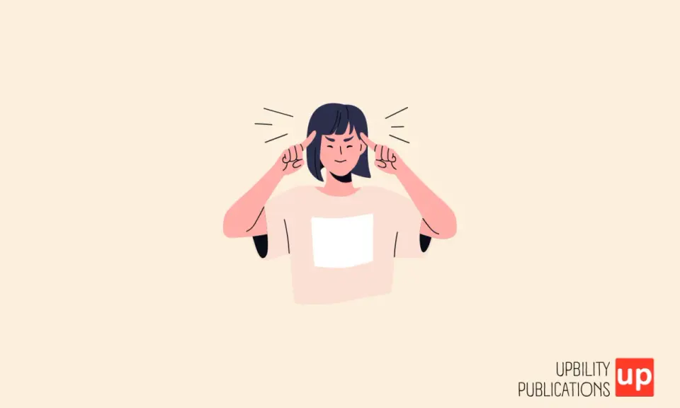 Ragazza con le dita sulle tempie, pensierosa, forse per problemi cognitivi cause.