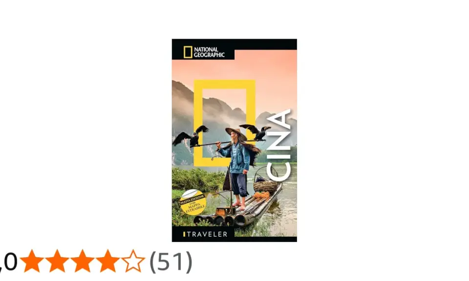 Copertina di National Geographic "Cina", con un pescatore su una zattera e cormorani. Un invito a scoprire i libri sulla Cina.