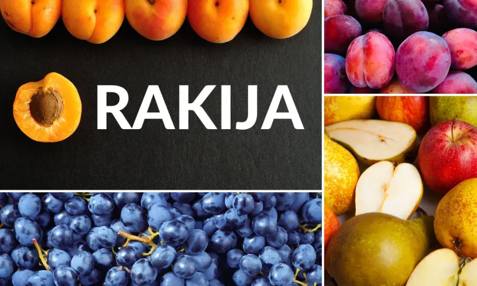Rakija z czego? Z moreli, śliwek, jabłek, gruszek i winogron.