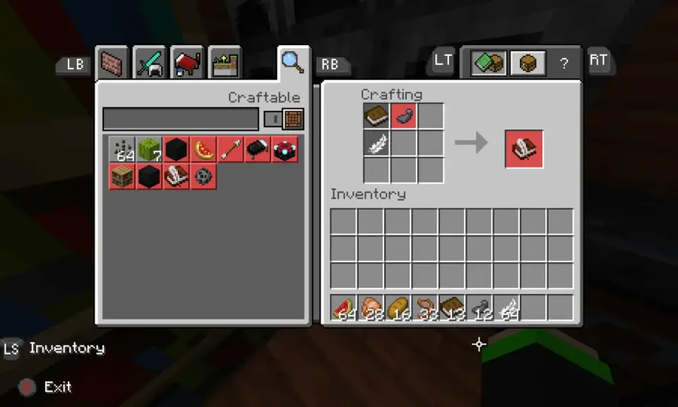 Jak zrobić książkę z piórem w Minecraft: potrzebujesz księgi, pióra i atramentu.