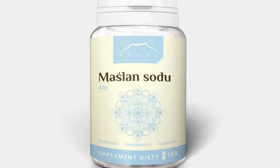 Maślan sodu 400 mg, suplement diety wspierający odbudowę jelit i mikrobiotę. Pomocny przy problemach z refluksem.