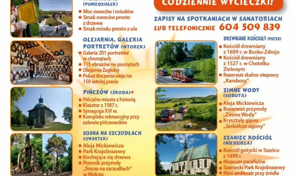 Wycieczki z Buska-Zdroju: drewniane kościoły, Pińczów, Zimne Wody. Odkryj piękno gór i zabytków.