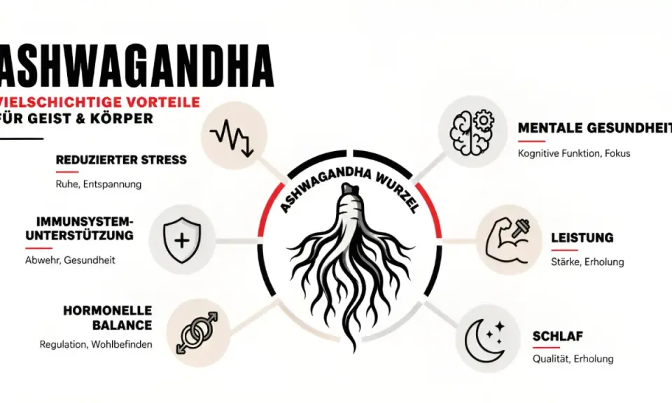 Ashwagandha-Wurzel: Vorteile für Geist & Körper, Stressreduktion, Immunsystem, Balance, mentale Gesundheit, Leistung, Schlaf. Wie lange Ashwagandha einnehmen?