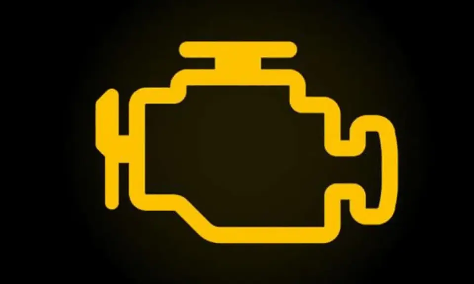 Luz de advertencia de fallo motor Volkswagen encendida. Indica un problema que requiere atención inmediata.