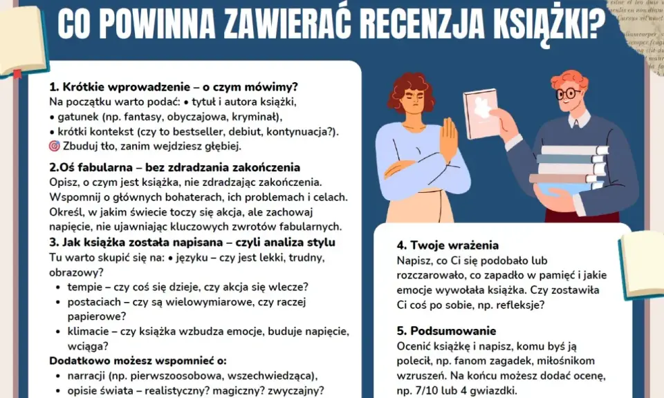 Co powinna zawierać recenzja książki? Poradnik krok po kroku, jak napisać dobrą recenzję.