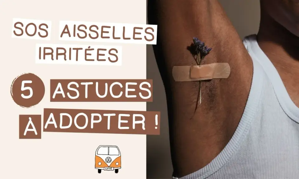 SOS aisselles irritées : 5 astuces pour apaiser l'eczéma. Un pansement et une fleur sur une aisselle suggèrent un soin doux.
