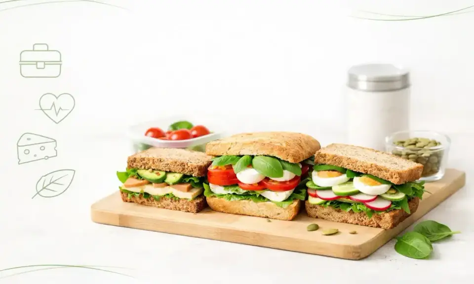 Zdrowe kanapki do pracy: z awokado i serem, caprese oraz jajkiem i rzodkiewką. Idealne na lunch.