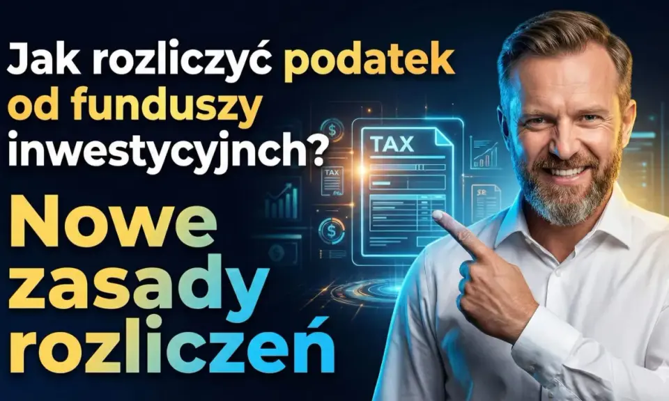 Mężczyzna wskazuje na dokument podatkowy, objaśniając nowe zasady rozliczania dochodu z funduszy inwestycyjnych.