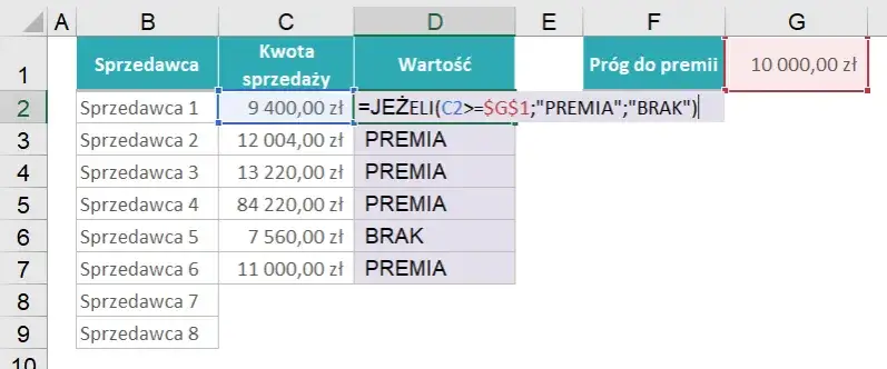 Funkcja JEŻELI w Excelu: Nauka krok po kroku dla początkujących