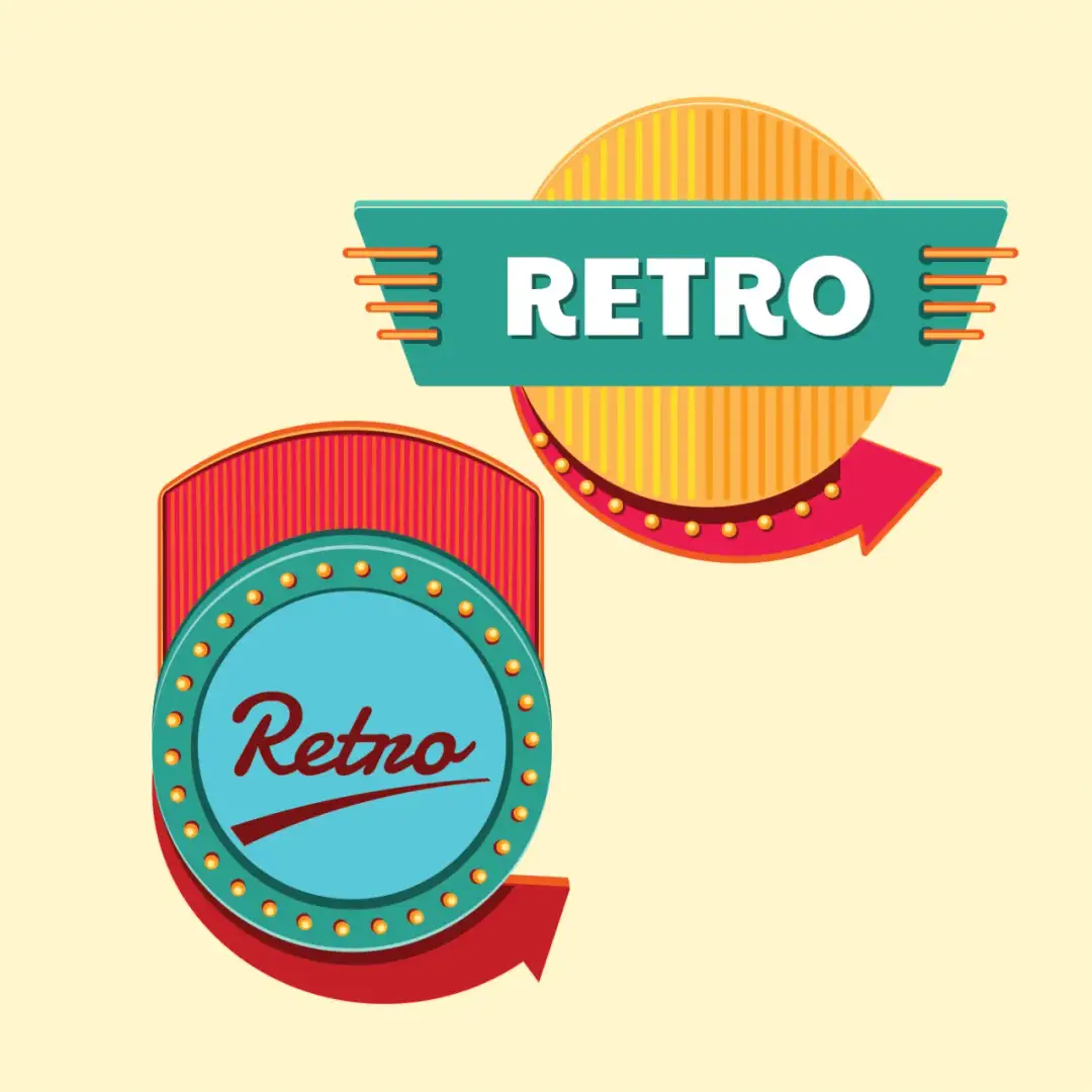 Najlepsze szablony retro znaków do kreatywnych projektów graficznych