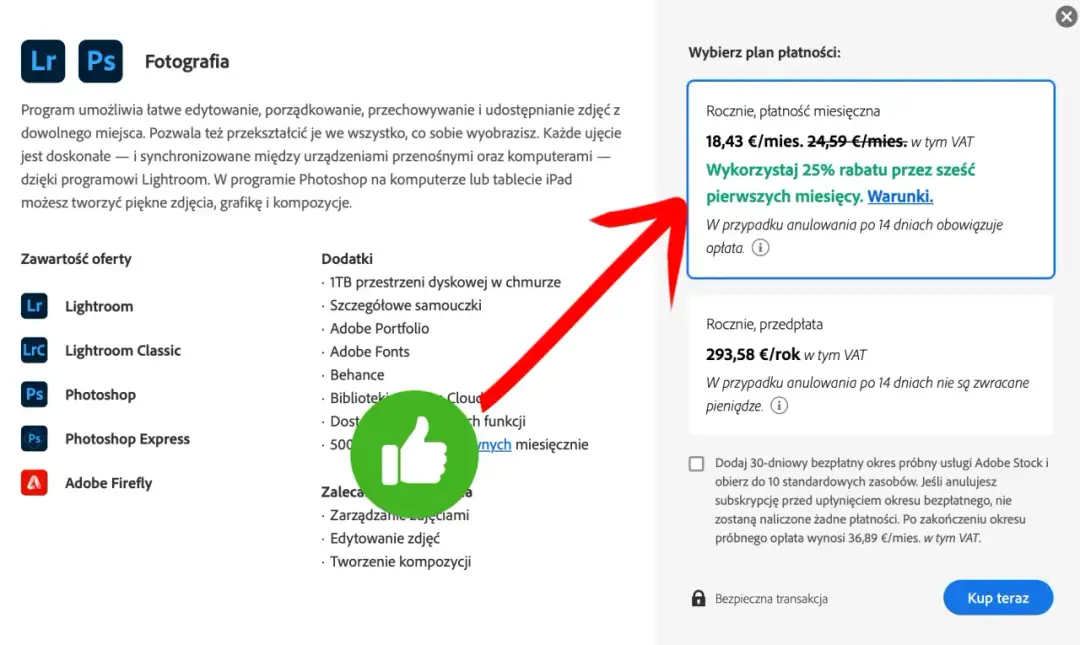 Photoshop miesięcznie - Ile kosztuje i który plan wybrać w 2026?