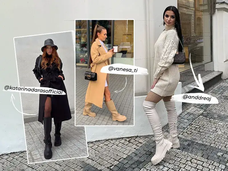 Stylizacje z botkami na grubej podeszwie, które zachwycą każdego