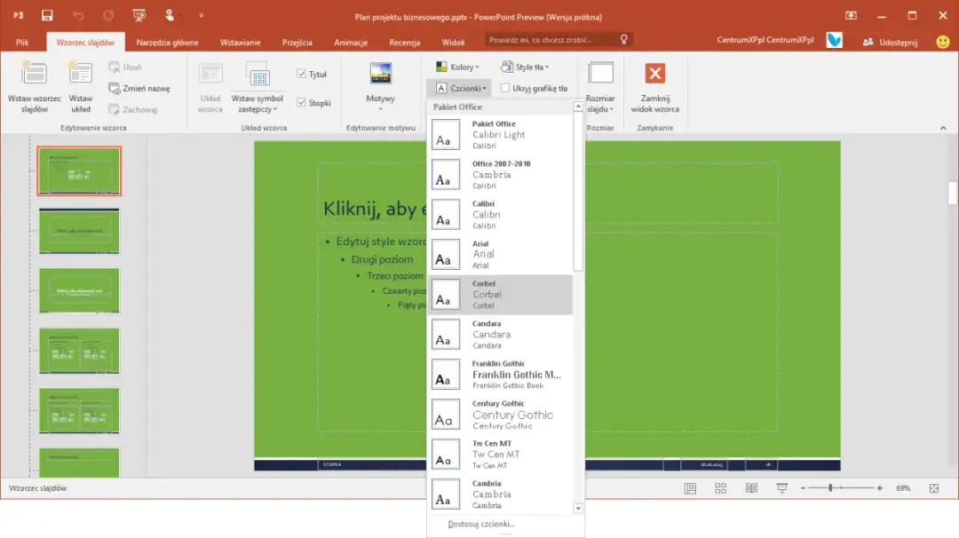 Jak zmienić czcionkę w całej prezentacji PowerPoint - Poradnik