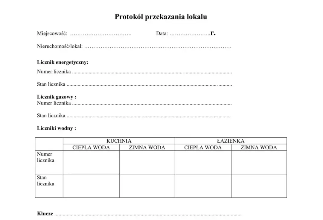 Protokół zdawczo-odbiorczy najmu - Wzór i poradnik