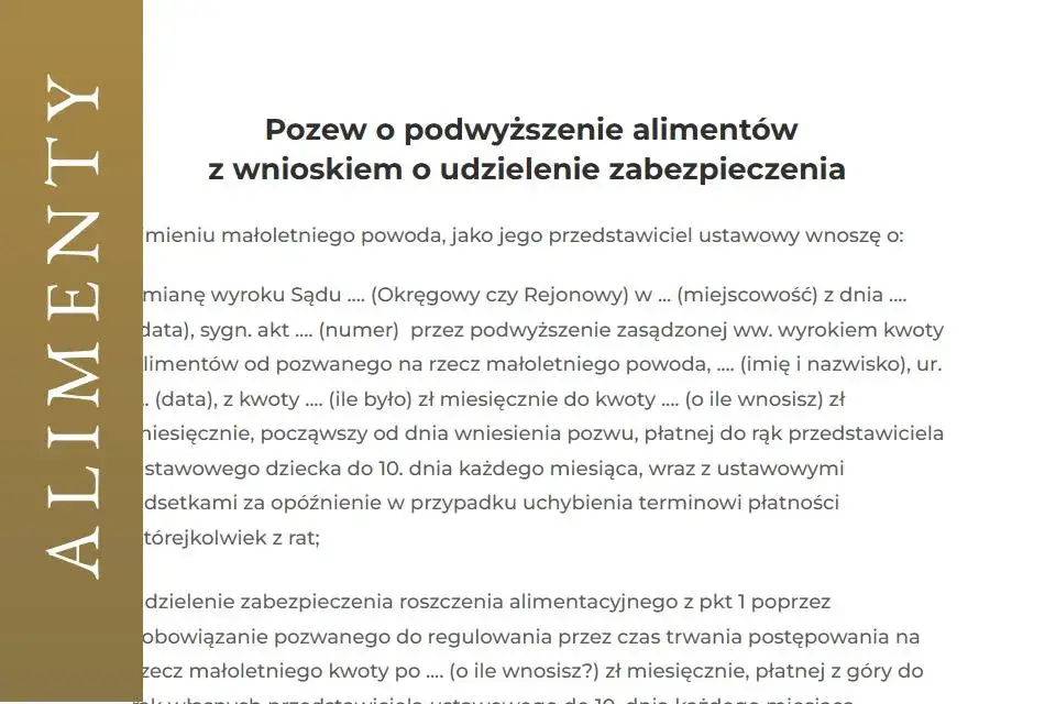 Jak napisać wniosek o podwyższenie alimentów: kompletny przykład z wzorem