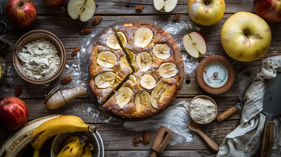 Szybkie ciasto z bananami i jabłkami: deser w 30 minut dla zabieganych