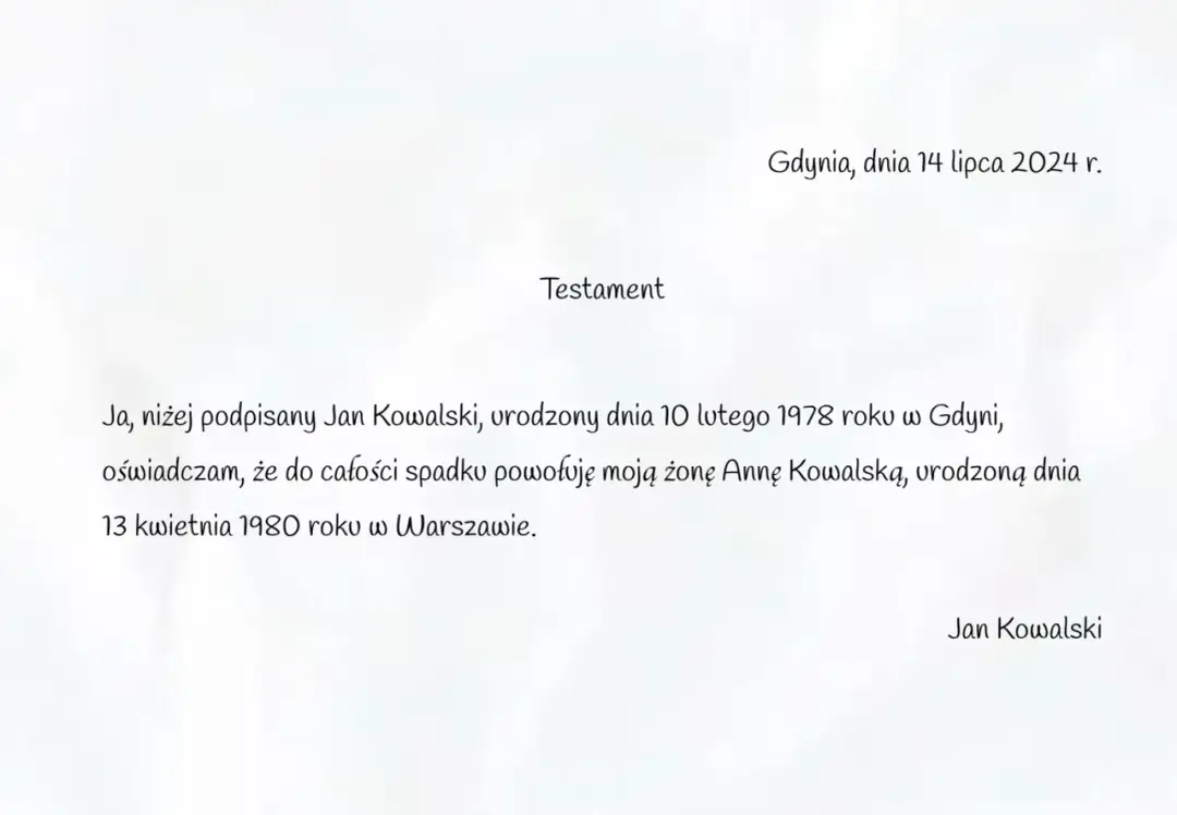 Testament wzajemny małżonków - wzór i wskazówki do napisania