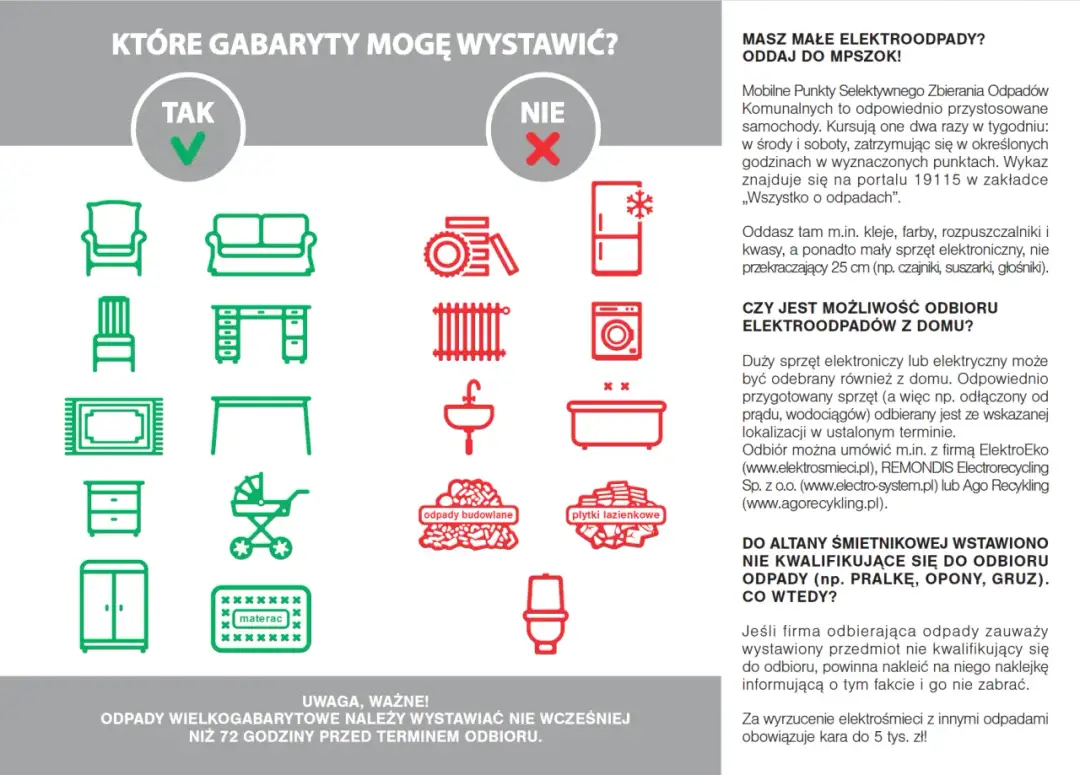 Co wyrzucić na gabaryty? Lista dozwolonych i zakazanych rzeczy