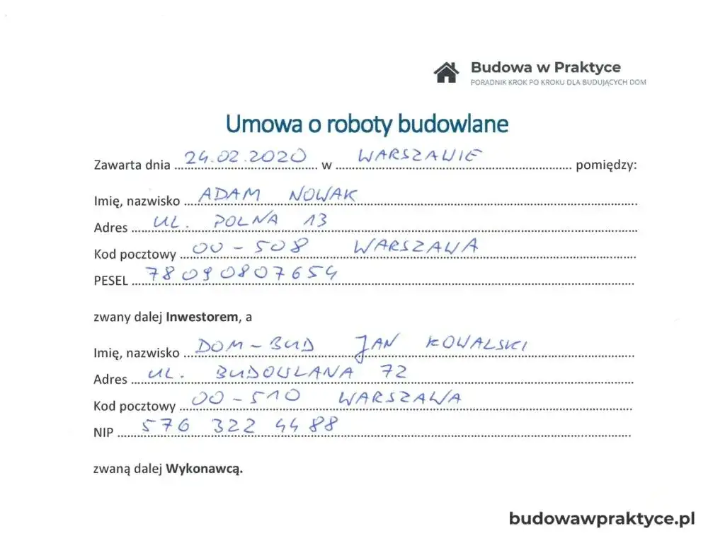 Umowa na budowę domu - jak uniknąć błędów i zabezpieczyć się