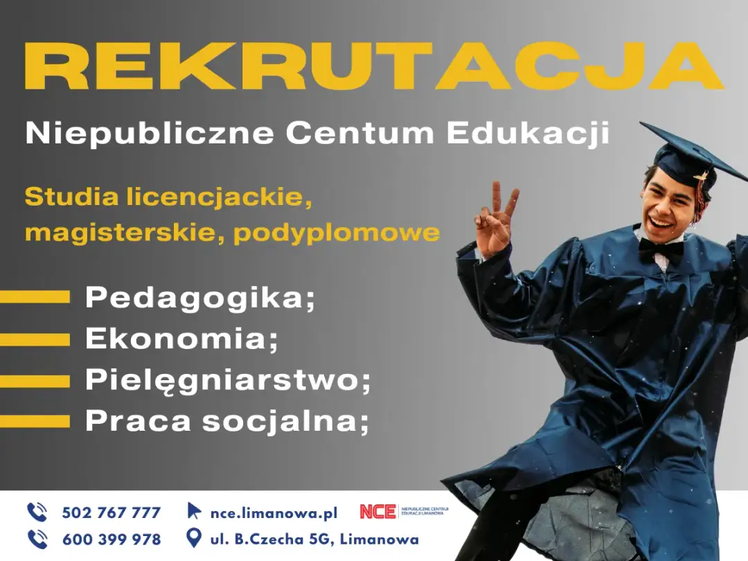 Absolwenci pedagogiki mogą uczyć w szkole. Rekrutacja na studia licencjackie, magisterskie i podyplomowe w NCE Limanowa.