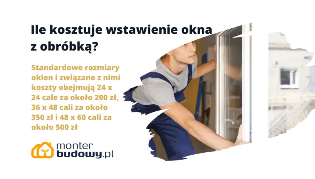 Monter w niebieskim kombinezonie montuje okno.