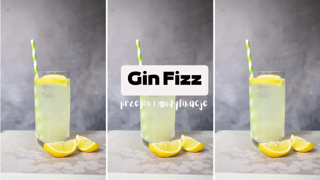 Orzeźwiający gin fizz z plasterkami cytryny i zielono-białą słomką. Idealny na letnie popołudnie.