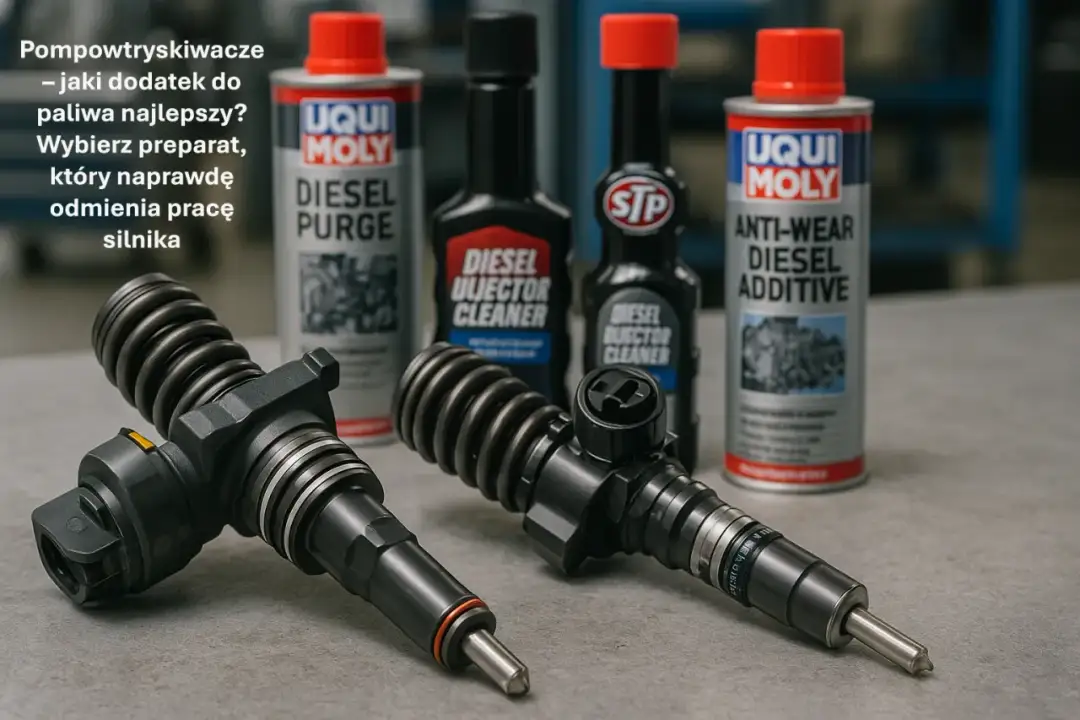 Dwa pompowtryskiwacze i cztery preparaty: Liqui Moly Diesel Purge, STP Diesel Injector Cleaner, Liqui Moly Anti-Wear Diesel Additive.