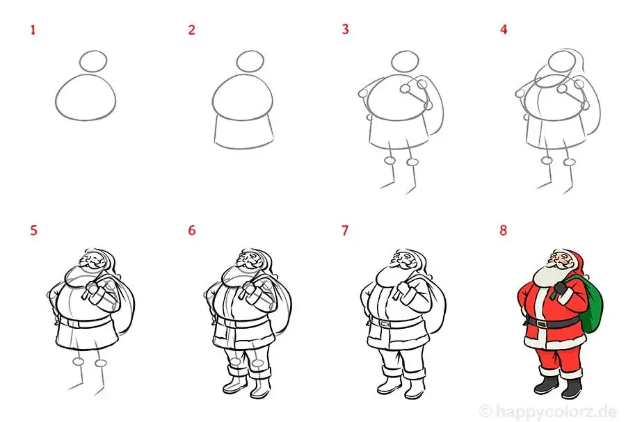 Nikolaus malen: Einfache Schritt-für-Schritt-Anleitung für Anfänger