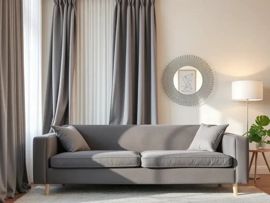 Zasłony do szarej kanapy: Kolory, materiały, style wybierz idealne!