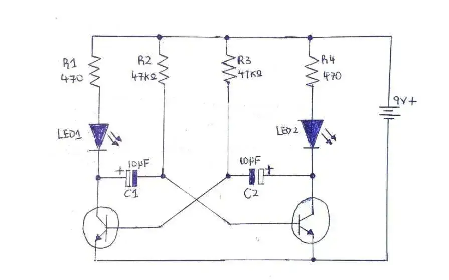 Prosty schemat migającej diody LED - jak zrobić własny układ elektroniczny