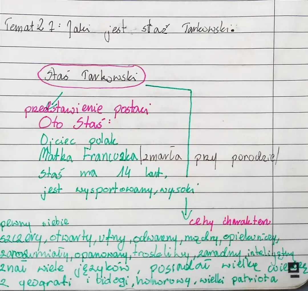 Opis Stasia Tarkowskiego - Charakterystyka i cechy osobowości Staś Tarkowski