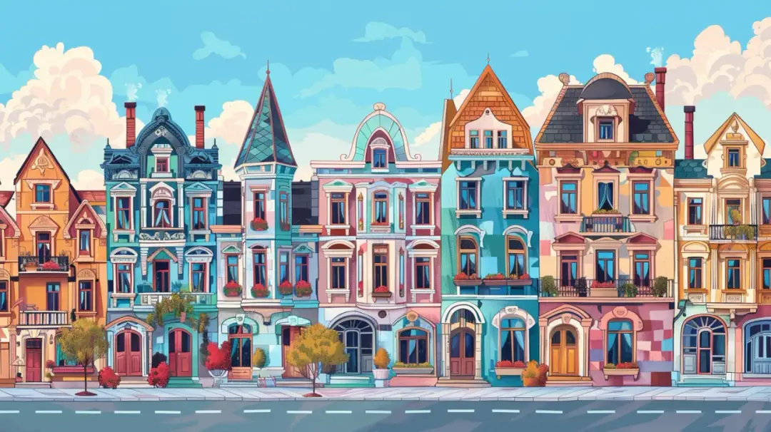 Kolorowanka z kamienicami do wydruku za darmo dla małych architektów