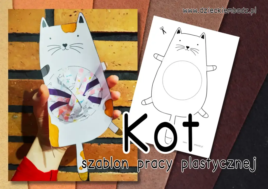 Darmowy szablon kota do wycięcia - Kreatywne pomysły dla dzieci