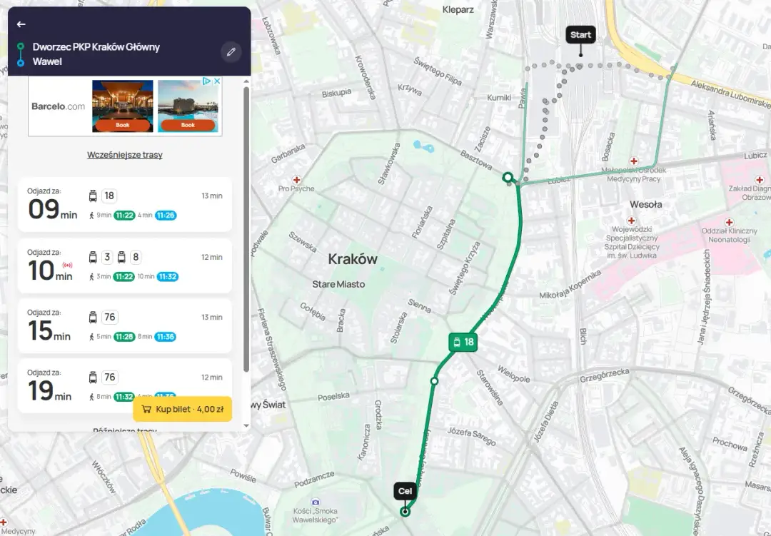 Jak dojść z dworca głównego w Krakowie do rynku w 10 minut