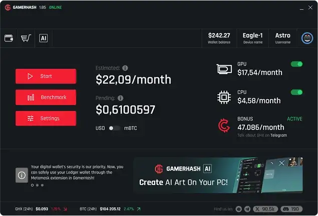 Ile można zarobić na GamerHash? Sprawdź, co wpływa na zarobki