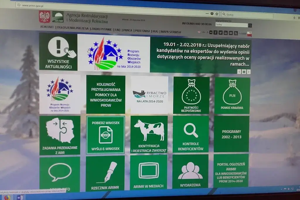 Logowanie do systemu wniosków ARiMR: instrukcje dla użytkowników