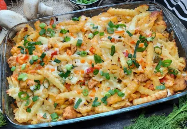 Zapiekanka z frytkami i brokułami - łatwy przepis na pyszne danie