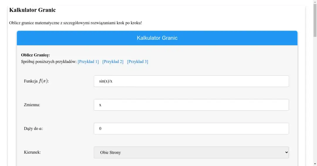 Granice ciągu kalkulator: Szybkie obliczenia matematyczne online