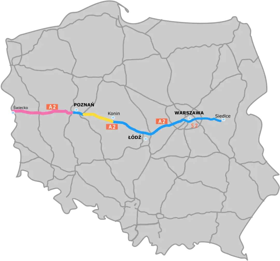 Ile bramek na autostradzie A2? Sprawdź, gdzie są punkty poboru opłat