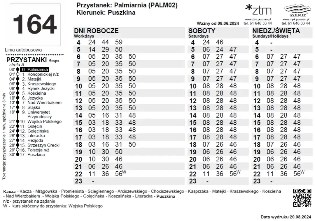 Rozkład jazdy 702 Poznań – sprawdź godziny i trasy autobusu