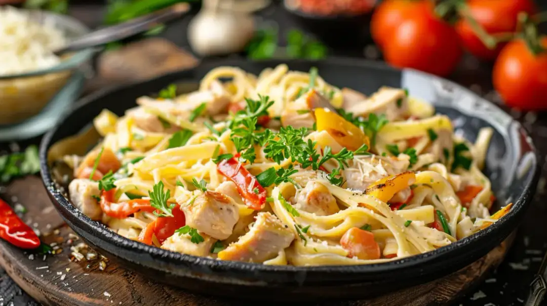 Soczysty makaron z indykiem w kremowym sosie śmietanowym: Hit!