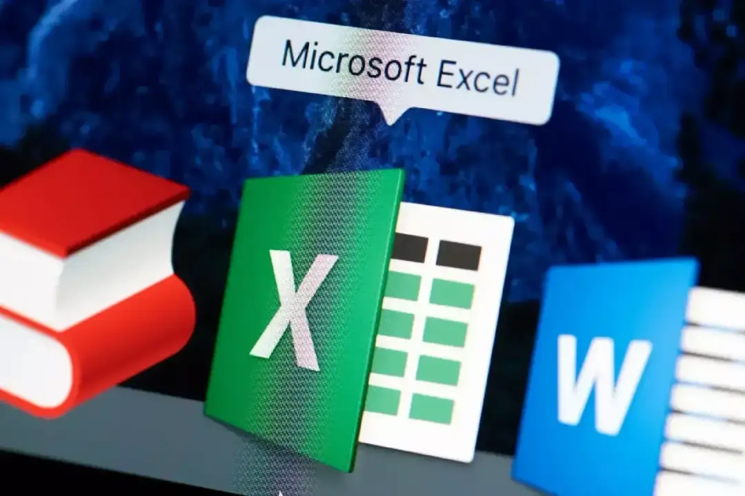 Ikona Microsoft Excel, programu do arkuszy kalkulacyjnych, obok ikony Word.