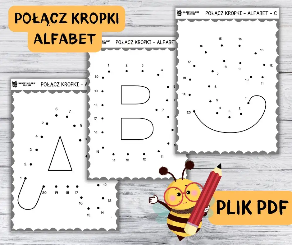 Połącz kropki: Aniołek do druku w trudnej wersji dla starszych dzieci