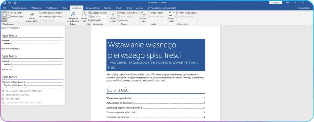 Jak wstawić spis treści w Wordzie - proste kroki, które musisz znać