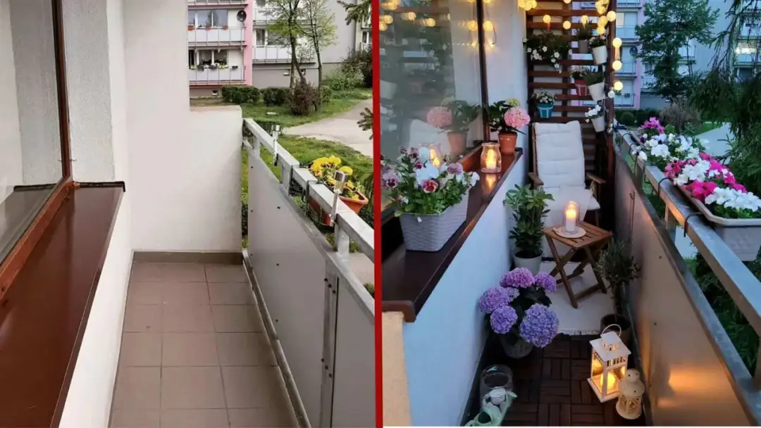 Jak urządzić mały wąski balkon w bloku - inspiracje, które zachwycą