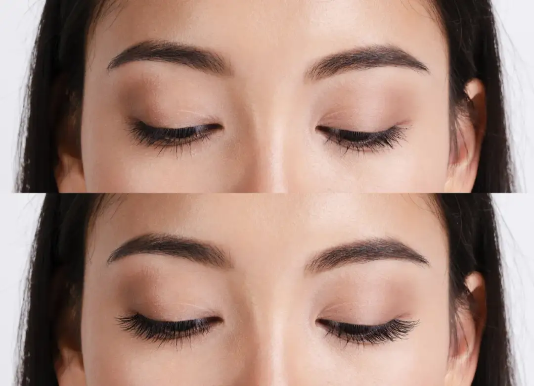 Przed i po: jak podkręcić rzęsy bez zalotki. Efekt uniesionych, długich rzęs.