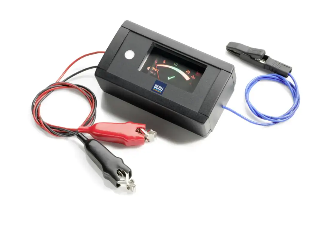 Tester do świec żarowych Beru z miernikiem i przewodami.