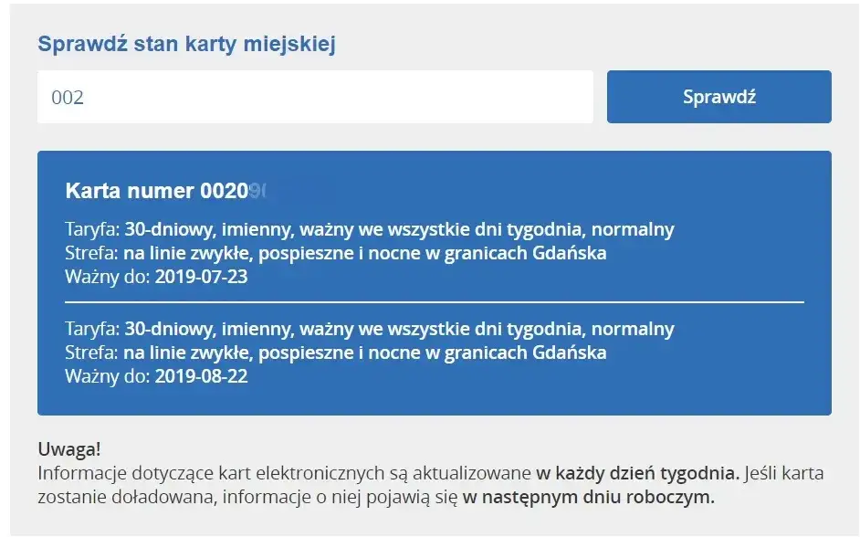 Karta miejska Gdańsk - jak online sprawdzić ważność biletu?